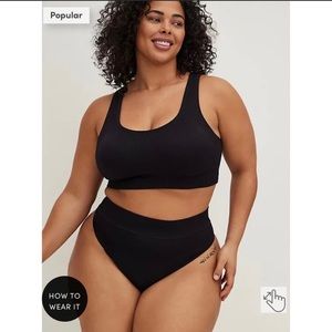 Torrid Black Rib Scoop Neck Seamless Bralette